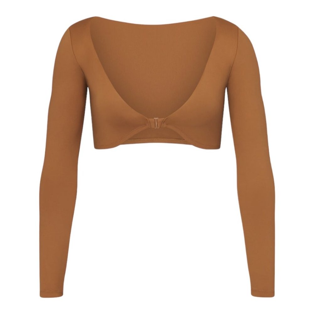 CT162 NWT Skims SWIM LONG SLEEVE SHRUG in Almond 3X